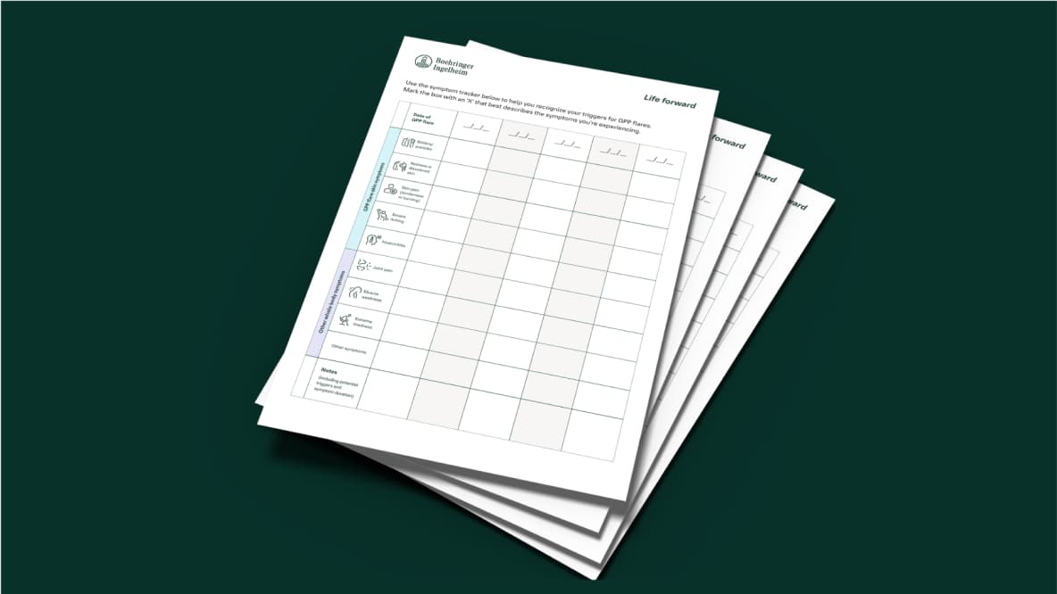 Resources for Generalized Pustular Psoriasis - Symptom tracker